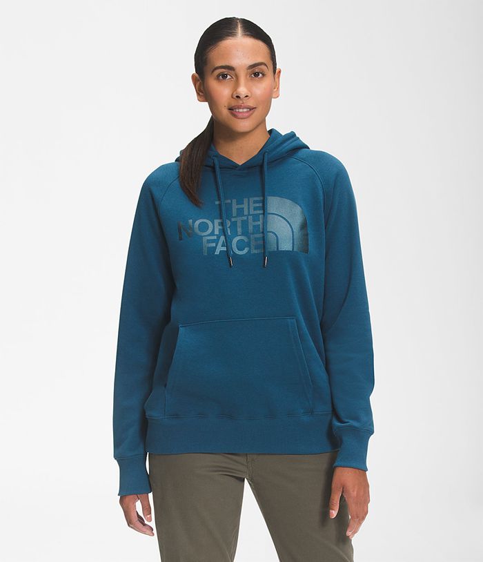 The North Face Hoodie Luxe Half Dome Pullover Blue - Womens - Thailand MDWUY-0352